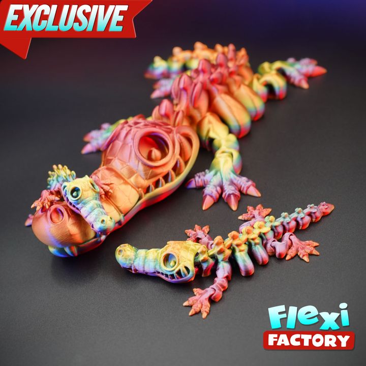 3D Printable Exclusive: Flexi Factory MINI Skeleton Crocodile with
